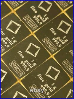 Valcambi Suisse 1 Gram 24K Gold Bar. 9999 Fine Gold! From A 20 Gram Combibar Valcambi Suisse 1 Gram 24K Gold Bar. 9999 Fine Gold! From A 20 Gram Combibar