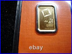 Valcambi Suisse 5 Gram 24 Kt Fine Gold Assay Bar 999.9 Last One