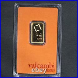Valcambi Suisse 5 Gram Gold Bar. 9999 Fine Sealed In Assay