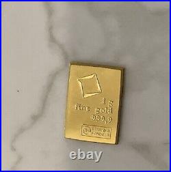 Valcambi Swiss Gold 1 Gram Bar Fine Gold 9999 Bullion Swiss Mint Combibar