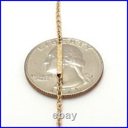 Victorian 10k Gold Cable Etched Bar Link Pendant Chain Necklace 17 Inch