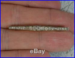 Victorian 18ct Gold and Platinum Old Cut Diamond Bar Brooch p1939
