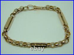 Victorian 9ct Gold Rose Gold Fancy Belcher/bar Linked Bracelet 9.5 Inches