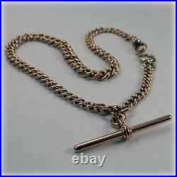 Victorian 9ct solid Rose Gold 11 Graduated Single Albert Chain and T-bar, 1899