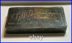 Vintage 100 oz. 999 Fine Silver Gold Standard, Engelhard Bar, with Toning, # 921