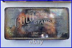Vintage 100 oz. Gold Standard. 999 Fine Silver Original Box from Kansas City Mo