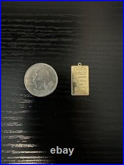 Vintage 10K Gold Pendant Charm CREDIT ZURICH 1.0 GRAMS Fine Gold. 418 Bar Ingot