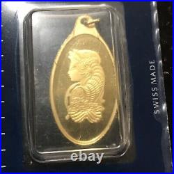 Vintage 10 grams Gold PAMP Suisse Lady Fortuna. 9999 Fine Pendant