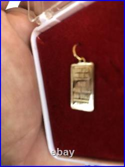 Vintage 14k Gold Credit Geneva Charm, Ingot Pendant. Fine Jewelry. 1/2 Gram