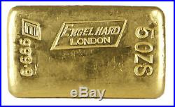 Vintage 5oz Engelhard Gold Bar / Poured Ingot London. 9999 fine