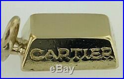 Vintage Cartier 18K Yellow Gold Ingot Bar Charm 1/8 Oz or PendantRare
