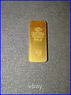 Vintage Degussa 10 Gram 999.9 Fine Gold Bar