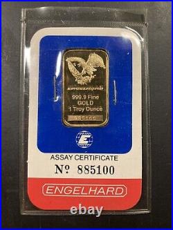 Vintage Engelhard 1 Oz Fine Gold in Sealed OGP Certified Assay Card