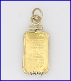 Vintage Engelhard 1 gram Fine Gold 999.9 Gold Bar in 14k Bezel Pendant G8728 Vintage Engelhard 1 gram Fine Gold 999.9 Gold Bar in 14k Bezel Pendant G8728