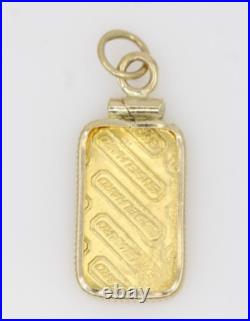 Vintage Engelhard 1 gram Fine Gold 999.9 Gold Bar in 14k Bezel Pendant G8728 Vintage Engelhard 1 gram Fine Gold 999.9 Gold Bar in 14k Bezel Pendant G8728