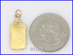 Vintage Engelhard 1 gram Fine Gold 999.9 Gold Bar in 14k Bezel Pendant G8728 Vintage Engelhard 1 gram Fine Gold 999.9 Gold Bar in 14k Bezel Pendant G8728