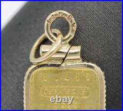 Vintage Engelhard 1 gram Fine Gold 999.9 Gold Bar in 14k Bezel Pendant G8728 Vintage Engelhard 1 gram Fine Gold 999.9 Gold Bar in 14k Bezel Pendant G8728