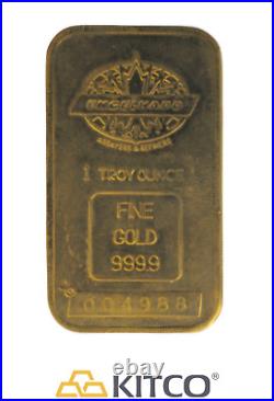 Vintage Engelhard 1 oz Fine Gold Minted bar 9999 Serial #004988
