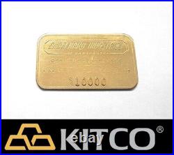 Vintage Engelhard 1 oz Fine Gold Minted bar 9999 Serial #310000