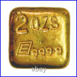 Vintage Engelhard 2 oz Gold Poured Bar 999.9 Fine
