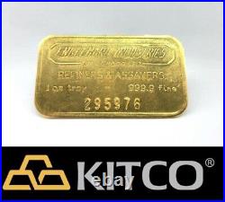 Vintage Engelhard Industries 1 oz Fine Gold Minted bar 9999 Serial #295976