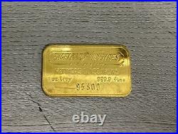 Vintage Engelhard Industries 1 oz Fine Gold Minted bar 9999 Serial #95300