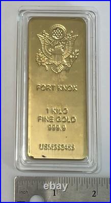 Vintage Fort Knox 1 Kilo Fine Gold 999.9 Copy Large Bar Vintage Fort Knox 1 Kilo Fine Gold 999.9 Copy Large Bar