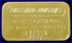 Vintage Gold 1.608 Oz Engelhard Of Canada 50 Gram 999.9 Fine