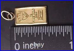 Vintage ITALY. 999 Fine Gold Bar Pendant Charm 1 Gram 24k