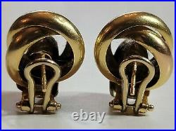 Vintage Italian Made 18K (750) Yellow Gold Double Bar Knot Stud Earrings