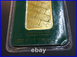 Vintage Johnson Matthey 1 oz Gold Bar. 9999 Fine Original Green Seal