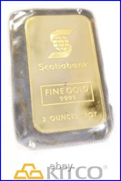 Vintage Johnson Matthey 2 oz Fine Gold Minted Scotiabank bar 9999 #005558