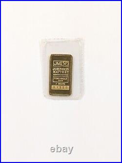 Vintage Johnson Matthey 5 Gram Gold Bar & Silver Set 9999 Fine #043200 1/2 Ounce