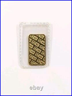 Vintage Johnson Matthey 5 Gram Gold Bar & Silver Set 9999 Fine #043200 1/2 Ounce
