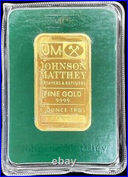 Vintage Johnson Matthey Assayers & Refiners Gold 1 Oz. 9999 Fine Sealed Bar