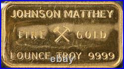 Vintage Johnson Matthey London Mint 1.0 Ounce Gold Bar. 9999 Fine OGP Sealed