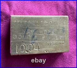 Vintage New Hope Gold And Silver 10.04 Troy Oz. 999 Fine Silver Bar