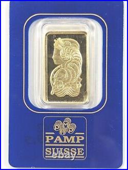 Vintage PAMP Suisse Lady Fortuna 10 Gram 999,9 Fine Gold Bar Sealed in Assay