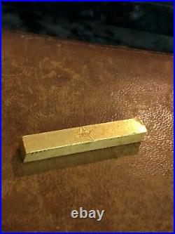 Vintage Poured Fine. 999 Gold Bar Ingot Italy Star 27.9 Grams EX- RARE