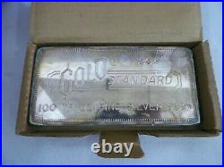 Vtg Engelhard Gold Standard 100 Troy Ounces Fine Silver. 999+ Bar