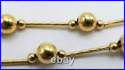 Vtg Solid 14K Yellow Gold Ball Bead Bar/Tube Beaded Necklace 17 ZRW Estate QVC