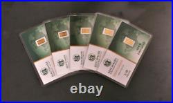 WOW! 5 X 1/10 Gram 5 PAK Gold Bar 24K 999Fine Gold Bullion Bar IN CERTCARDS A8 WOW! 5 X 1/10 Gram 5 PAK Gold Bar 24K 999Fine Gold Bullion Bar IN CERTCARDS A8