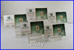WOW! 5 X 1/10 Gram 5 PAK Gold Bar 24K 999Fine Gold Bullion Bar IN CERTCARDS A8 WOW! 5 X 1/10 Gram 5 PAK Gold Bar 24K 999Fine Gold Bullion Bar IN CERTCARDS A8