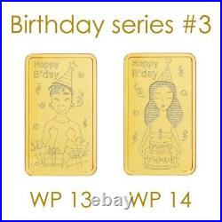 Wonderful Gold Bar Birthday Series. 9999 Fine 24K