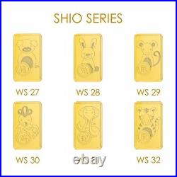 Wonderful Gold Bar Shio Series. 9999 Fine 24K