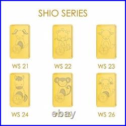 Wonderful Gold Bar Shio Series. 9999 Fine 24K