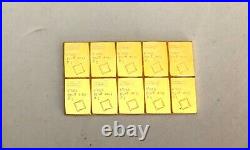 Wow-10- 1 Gram, (999.9 Fine) Gold Valcambi Bars, See Other Gold, Silver & Coins