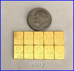 Wow-10- 1 Gram, (999.9 Fine) Gold Valcambi Bars, See Other Gold, Silver & Coins